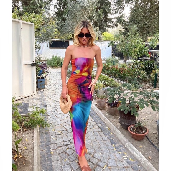 Zara PRINTED TULLE DRESS - Picture 13 of 16